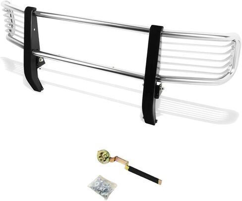 Compatible with Mercedes Benz G500 99-12 Front Bumper Brush Grille Guard Protector,Chrome in Saudi Arabia