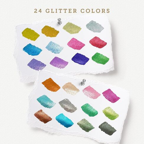 Primrosia 24 Metallic Acrylic Paint Pens with Extra Large Ink Capacity, Multi-Surface Paint Markers for Rock Painting, Glass, Fabric, Plastic & Paper. Premium Shimmer Artist Pens in Designer Gift Tube in Saudi Arabia