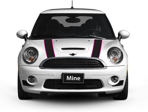 gs00070 غطاء محرك السيارة باللون الأسود مع خطوط وردية اللون لسيارة MINI Cooper وS R56 (2007-2013) in Saudi Arabia