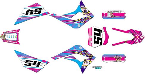 Graphics Kit for Kayo PIT BIKE TD125 (2021+) PULSE Series Tan 09 Mil - Dirt bike Custom Racing Graphics Decals Stickers Kit, no-plastics in Saudi Arabia