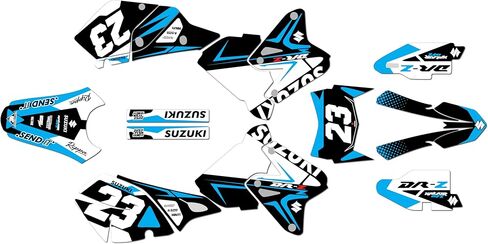 مجموعة رسومات لـ SUZUKI DRZ400 (2000-2024) EVADER Series Cyan 9 Mil - Easy Go - ملصقات الدراجات النارية للدراجة الترابية، ملصقات سيارات سباق الدراجات النارية ملحقات موتوكروس بدون بلاستيك in Saudi Arabia