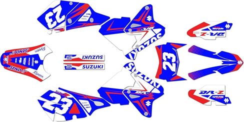 مجموعة رسومات لـ SUZUKI DRZ400 (2000-2024) EVADER Series Cyan 9 Mil - Easy Go - ملصقات الدراجات النارية للدراجة الترابية، ملصقات سيارات سباق الدراجات النارية ملحقات موتوكروس بدون بلاستيك in Saudi Arabia