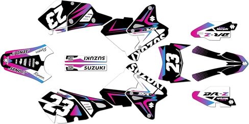 مجموعة رسومات لـ SUZUKI DRZ400 (2000-2024) EVADER Series Cyan 9 Mil - Easy Go - ملصقات الدراجات النارية للدراجة الترابية، ملصقات سيارات سباق الدراجات النارية ملحقات موتوكروس بدون بلاستيك in Saudi Arabia