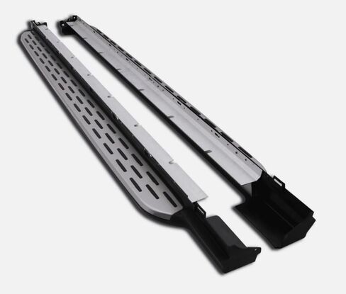 قطعتان من لوحات الجري لسيارة فولفو XC60 2018-2024 مجموعة كاملة من الخطوات الجانبية للسيارة Nerf Bar لوحة سوداء مطورة جديدة مع جزيئات مضادة للانزلاق باللونين الأسود والفضي (للمركبات المخصصة فقط) in Saudi Arabia
