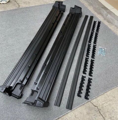 قطعتان من لوحات الجري لبنز W464 G-Class W463 G63 G350 G500 2019-2025 مجموعة كاملة من الخطوات الجانبية للسيارة Nerf Bar لوحة سوداء مطورة جديدة مع جزيئات مضادة للانزلاق (للمركبات المخصصة فقط) in Saudi Arabia