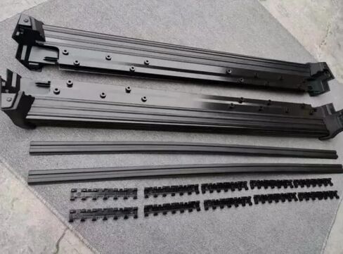 قطعتان من لوحات الجري لبنز W464 G-Class W463 G63 G350 G500 2019-2025 مجموعة كاملة من الخطوات الجانبية للسيارة Nerf Bar لوحة سوداء مطورة جديدة مع جزيئات مضادة للانزلاق (للمركبات المخصصة فقط) in Saudi Arabia