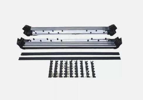قطعتان من لوحات الجري لبنز G-Class W464 G63 G350 G500 2019-2025 مجموعة كاملة من الخطوات الجانبية للسيارة Nerf Bar لوحة سوداء مطورة جديدة مع جزيئات مضادة للانزلاق باللونين الأبيض والأسود (للمركبات المخصصة فقط) in Saudi Arabia