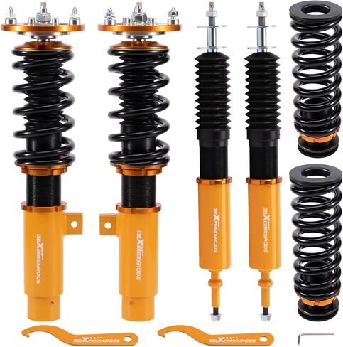 maxpeedingrods Coilovers لسيارات BMW 1-Series E82 E88 2008-2013، طقم تعليق كويلوفيرز قابل للتعديل بـ 24 مستوى، طقم خفض دعامات امتصاص الصدمات قابل للتعديل، ذهبي in Saudi Arabia