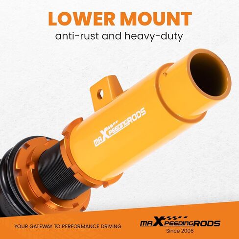 maxpeedingrods Coilovers لسيارات BMW 1-Series E82 E88 2008-2013، طقم تعليق كويلوفيرز قابل للتعديل بـ 24 مستوى، طقم خفض دعامات امتصاص الصدمات قابل للتعديل، ذهبي in Saudi Arabia