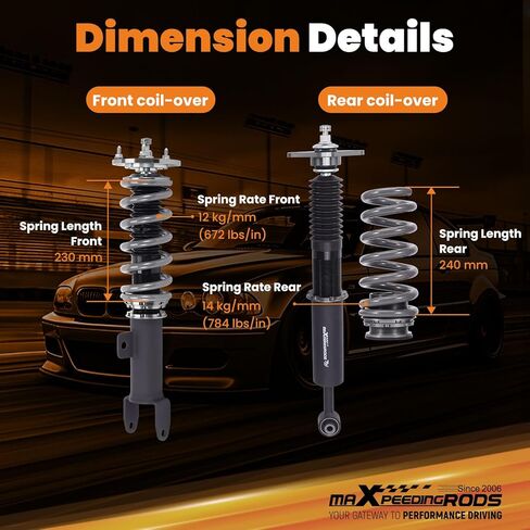 maXpeedingrods Coilover for Dodge Charger RWD 2011-2022, for Chrysler 300 RWD 2011-2023, 24 Levels Damper Adjustable Coilovers Suspension Kit, Height Adjustable Lowering Kit, T7 Upgrade Racing Struts in Saudi Arabia