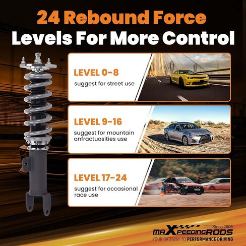 maXpeedingrods Coilover for Dodge Charger RWD 2011-2022, for Chrysler 300 RWD 2011-2023, 24 Levels Damper Adjustable Coilovers Suspension Kit, Height Adjustable Lowering Kit, T7 Upgrade Racing Struts in Saudi Arabia