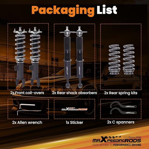 maXpeedingrods Coilover for Dodge Charger RWD 2011-2022, for Chrysler 300 RWD 2011-2023, 24 Levels Damper Adjustable Coilovers Suspension Kit, Height Adjustable Lowering Kit, T7 Upgrade Racing Struts in Saudi Arabia