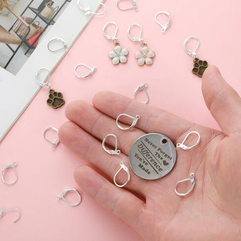 50Pcs Silver Leverback Earring Hooks for Jewelry Making, Ymapinc Copper Earring Wires & Clasps, DIY Earrings Supplies Kit for Adults, Perfect for Dangle Earrings in Saudi Arabia