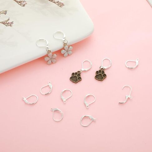 50Pcs Silver Leverback Earring Hooks for Jewelry Making, Ymapinc Copper Earring Wires & Clasps, DIY Earrings Supplies Kit for Adults, Perfect for Dangle Earrings in Saudi Arabia