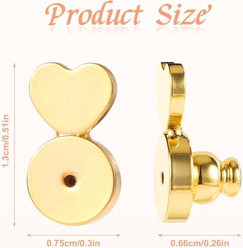 4pcs Earring Lifters Backs, Heart Shaped Earrings Support Backs Practical Flat Earring Backers for Droopy Ears Locking Earring Backings for Large Stud Earrings Heavy Earrings in Saudi Arabia