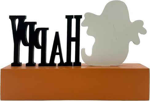 Halloween Decorations Indoor Boo Ghost Pumpkin Wooden Block Trick of Treat Sign Rustic Farmhouse Home Table Top Decor for Fireplace Tier Tray Mantle Haunted House Shelf in Saudi Arabia