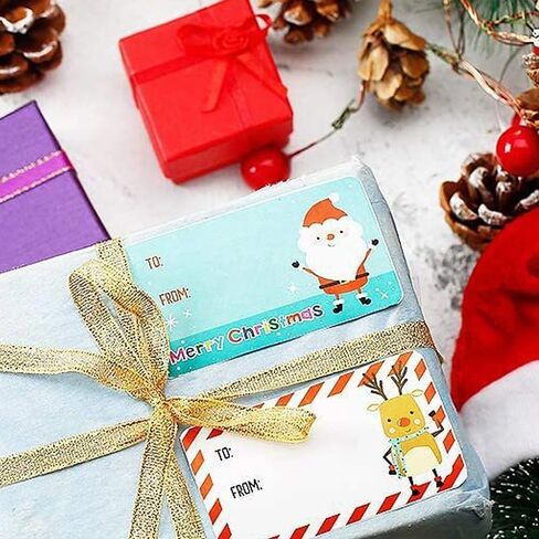 500Pcs Cute Christmas Theme Cartoon Label Stickers Christmas Day Decorative Gift Series Adhesive Stickers Label Diameter 3.8 X 5 cm in Saudi Arabia