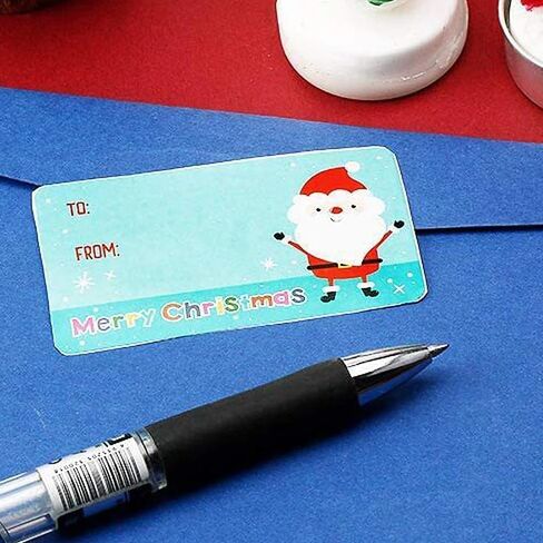 500Pcs Cute Christmas Theme Cartoon Label Stickers Christmas Day Decorative Gift Series Adhesive Stickers Label Diameter 3.8 X 5 cm in Saudi Arabia