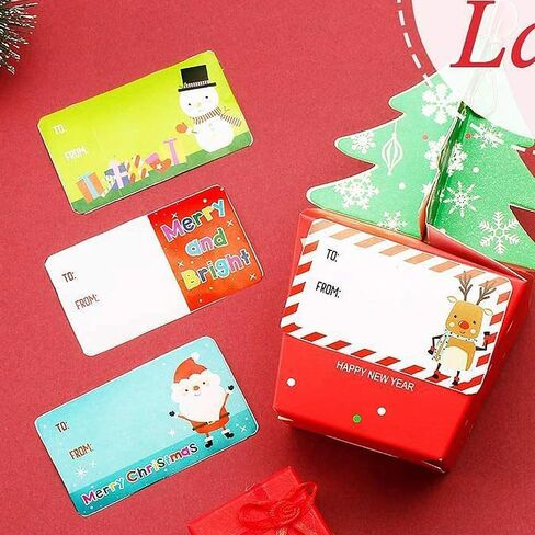 500Pcs Cute Christmas Theme Cartoon Label Stickers Christmas Day Decorative Gift Series Adhesive Stickers Label Diameter 3.8 X 5 cm in Saudi Arabia
