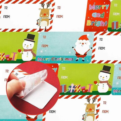 500Pcs Cute Christmas Theme Cartoon Label Stickers Christmas Day Decorative Gift Series Adhesive Stickers Label Diameter 3.8 X 5 cm in Saudi Arabia