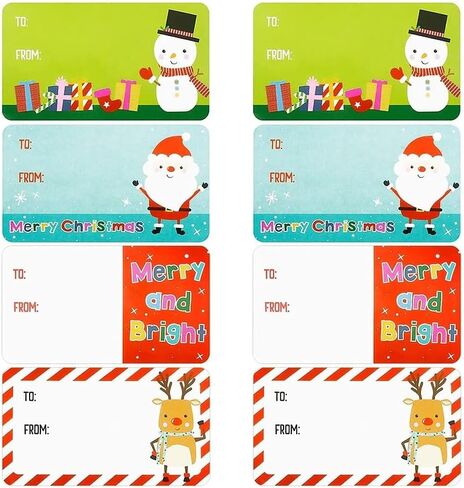 500Pcs Cute Christmas Theme Cartoon Label Stickers Christmas Day Decorative Gift Series Adhesive Stickers Label Diameter 3.8 X 5 cm in Saudi Arabia