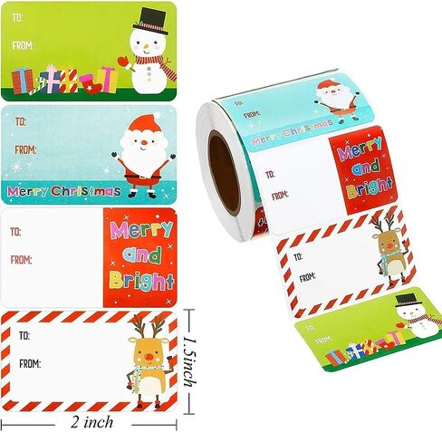 500Pcs Cute Christmas Theme Cartoon Label Stickers Christmas Day Decorative Gift Series Adhesive Stickers Label Diameter 3.8 X 5 cm in Saudi Arabia