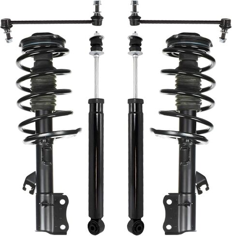 Detroit Axle - 6pc Struts Shock Absorbers Kit for 2014-2019 Nissan Sentra S SL SR SV, Front Struts & Coil Spring, Rear Shock Absorbers, Front Sway Bars Replacement 2015 2016 2017 2018 in Saudi Arabia