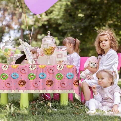 4 عبوات من مفارش المائدة لحفلات الدونات، زينة للحفلات ذات طابع دونات باللون الأزرق، مفرش طاولة على شكل آيس كريم، أغطية طاولات على شكل دونات لاستحمام الطفل، شاي بعد الظهر، مستلزمات أعياد الميلاد مقاس 51 × 86 بوصة in Kuwait