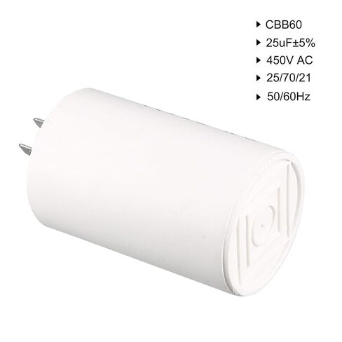 uxcell CBB60 Run Capacitor 30uF 450V AC Double Insert 50/60Hz Cylinder 70x45mm White for Air Compressor Water Pump Motor in Saudi Arabia