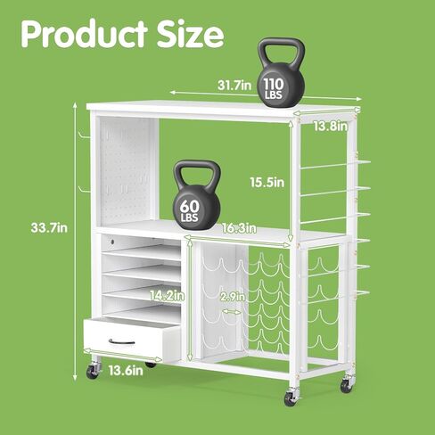 عربة تخزين الحرف اليدوية، متوافقة مع آلات القطع Cricut، تتميز بحامل وأدراج من الفينيل، وطاولة تخزين متنقلة لأدوات وإكسسوارات الصناعة اليدوية، مناسبة للاستوديوهات والمكاتب in Kuwait