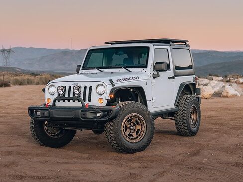RockTrix RT115 17 inch Wheel Compatible with Jeep Wrangler JK JL 17x9 5x5 Wheels (-12mm Offset, 4.5in Backspace) 5x5 PCD, 71.5mm Bore, Bronze Wheels, Also fits Gladiator JT Rims in Saudi Arabia