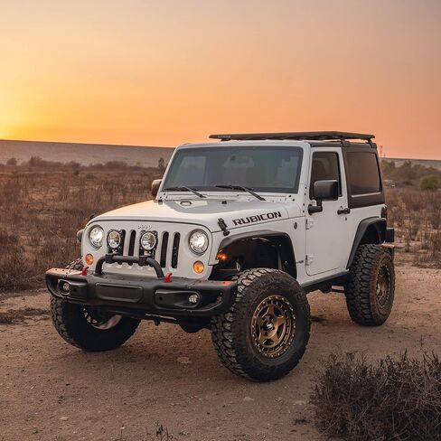 RockTrix RT115 17 inch Wheel Compatible with Jeep Wrangler JK JL 17x9 5x5 Wheels (-12mm Offset, 4.5in Backspace) 5x5 PCD, 71.5mm Bore, Bronze Wheels, Also fits Gladiator JT Rims in Saudi Arabia