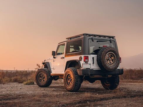 RockTrix RT115 17 inch Wheel Compatible with Jeep Wrangler JK JL 17x9 5x5 Wheels (-12mm Offset, 4.5in Backspace) 5x5 PCD, 71.5mm Bore, Bronze Wheels, Also fits Gladiator JT Rims in Saudi Arabia