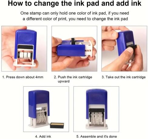 DIY Handle Account Date Stamps Stamping Automatic Ink Return Mini for Office Supplies in Saudi Arabia