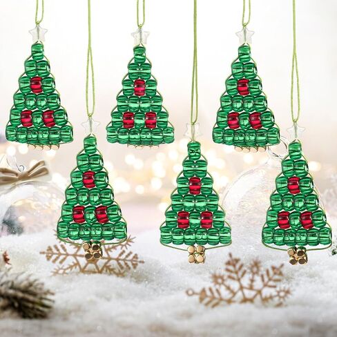 6 Sets DIY Christmas Crafts for Adults Families Beaded Ornament Kit for Christmas Tree Makes Holiday Decorations Xmas Party Favor Supplies Gifts in Saudi Arabia