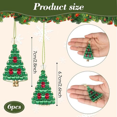 6 Sets DIY Christmas Crafts for Adults Families Beaded Ornament Kit for Christmas Tree Makes Holiday Decorations Xmas Party Favor Supplies Gifts in Saudi Arabia