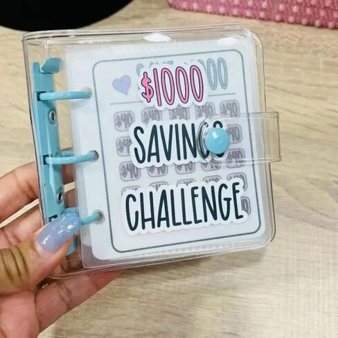 Mini Money Saving Binder, Save $1000 Envelopes Money Saving Challenge Book, Portable in Saudi Arabia