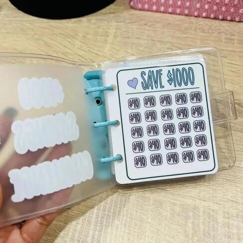 Mini Money Saving Binder, Save $1000 Envelopes Money Saving Challenge Book, Portable in Saudi Arabia