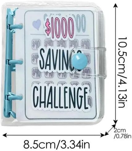 Mini Money Saving Binder, Save $1000 Envelopes Money Saving Challenge Book, Portable in Saudi Arabia