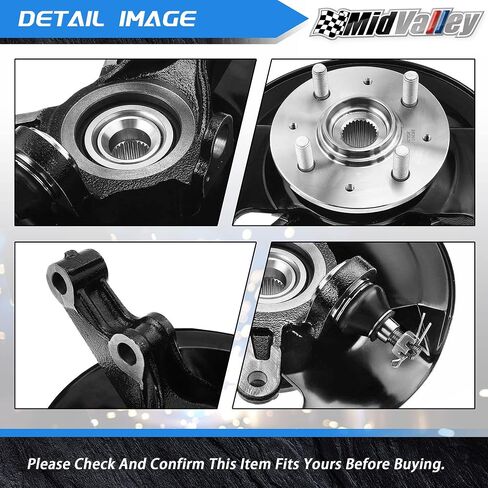 Left Driver Side Front Steering Knuckle & Wheel Bearing Hub Assembly For 2003-2005 HONDA CIVIC（ L4 1.7L Only） 698-495 45255S01A00 44600S5DA00 in Saudi Arabia