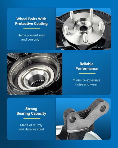PHILTOP 1PC Steering Knuckle & Wheel Bearing Hub Assembly Replacement for 2005-2006 Mercury Mariner,Front Right Passenger Side Replaces 698-404 in Saudi Arabia