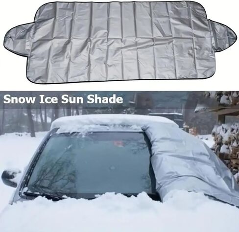 All-Season Foldable Car Cover & Window Sunshade, Heavy-Duty Snowproof Windproof UV-Resistant Clear Visibility Window, Fit for Cars, Suvs, Trucks, Heavy Snowfall Extreme Cold or All Weather Conditions in Saudi Arabia