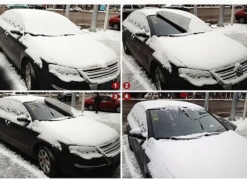 All-Season Foldable Car Cover & Window Sunshade, Heavy-Duty Snowproof Windproof UV-Resistant Clear Visibility Window, Fit for Cars, Suvs, Trucks, Heavy Snowfall Extreme Cold or All Weather Conditions in Saudi Arabia
