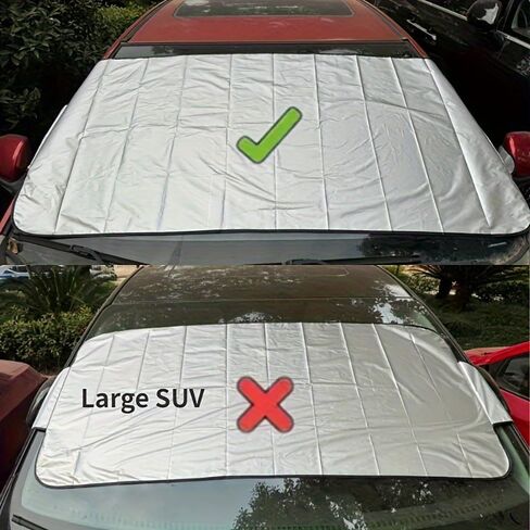 All-Season Foldable Car Cover & Window Sunshade, Heavy-Duty Snowproof Windproof UV-Resistant Clear Visibility Window, Fit for Cars, Suvs, Trucks, Heavy Snowfall Extreme Cold or All Weather Conditions in Saudi Arabia