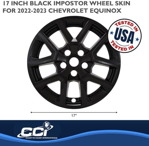 Coast to Coast 17" Black or Chrome Snap-On Wheel Skins for IMP486BLK/X Fits Chevrolet Equinox [2022-2024] (Black) in Saudi Arabia