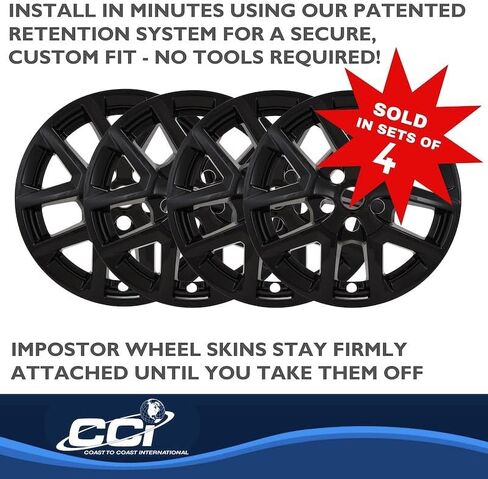 Coast to Coast 17" Black or Chrome Snap-On Wheel Skins for IMP486BLK/X Fits Chevrolet Equinox [2022-2024] (Black) in Saudi Arabia