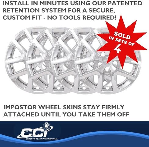Coast to Coast 17" Black or Chrome Snap-On Wheel Skins for IMP486BLK/X Fits Chevrolet Equinox [2022-2024] (Black) in Saudi Arabia