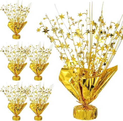 6 Pcs Metallic Foil Spray Centerpiece Star Table Decoration Gold Centerpieces Decors with Star Burst Table Centerpieces for Birthday Wedding Holiday Anniversary Graduation Home Party in Saudi Arabia