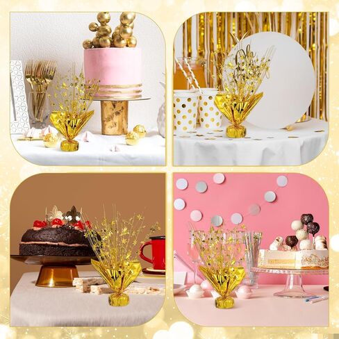 6 Pcs Metallic Foil Spray Centerpiece Star Table Decoration Gold Centerpieces Decors with Star Burst Table Centerpieces for Birthday Wedding Holiday Anniversary Graduation Home Party in Saudi Arabia