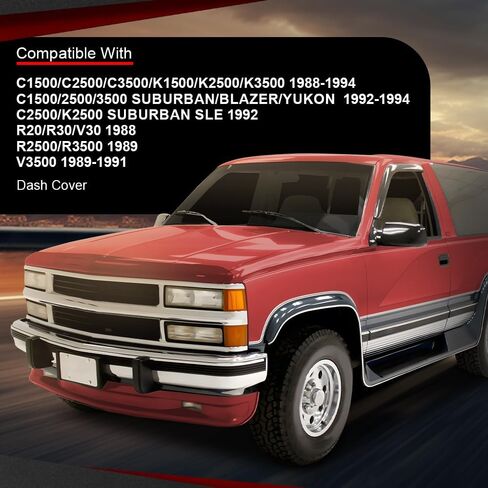 Dashboard Dash Cover Compatible with Chevy GMC Blazer Suburban Yukon C/K R20 R30 V30 R2500 R3500 V3500 1992-1994 Red in Saudi Arabia
